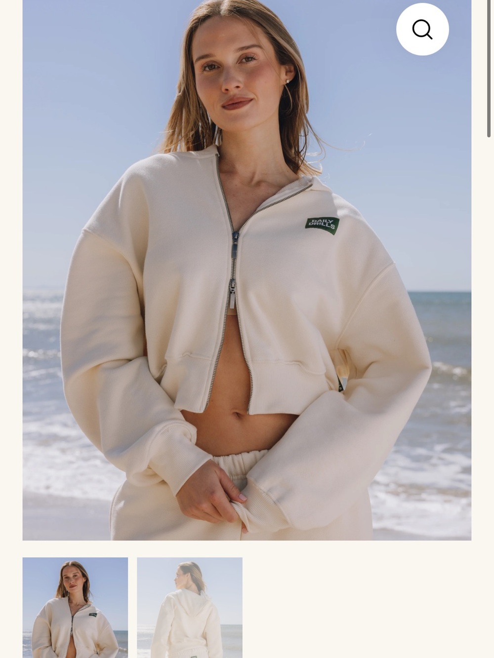 Daily Drills double Zip- hoodie in Sand (M/L)